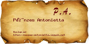 Pénzes Antonietta névjegykártya